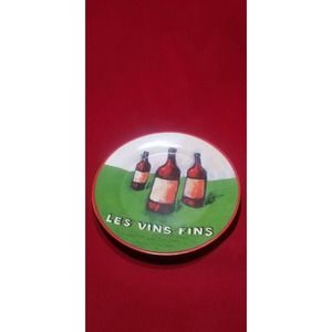 Danica Les Vins Fins Cocktail Hors D’Oeuvres Plates Wine Bottles Plate